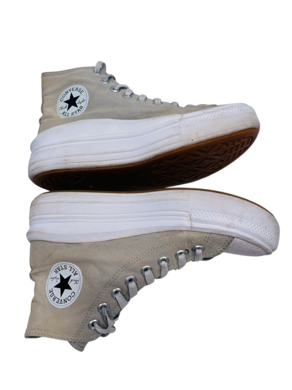 Converse All-Star Beige High Top Platform Sneakers 39 - Picture 6 of 8